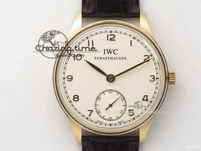 MIROTIME 0115 Portuguese IW371415 ZF 1:1 Best Edition RG Black dial On Brown Leather Strap A Modern 7286